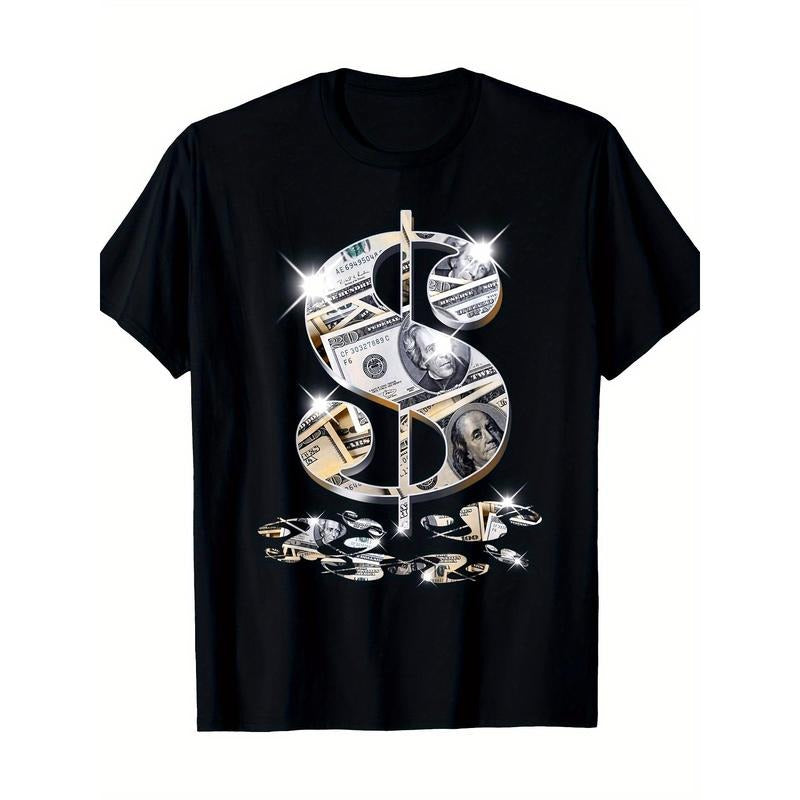 Cool As Dollar Bill Dollar Sign Gift Design Idea T-Shirt, Men's T-Shirt, 220g made in usa