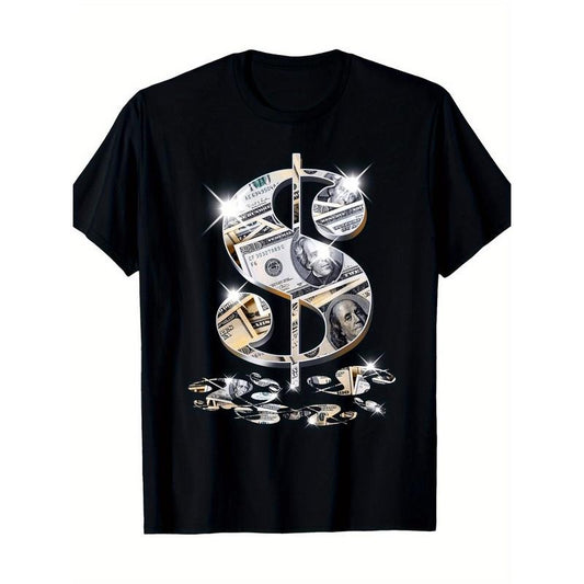 Cool As Dollar Bill Dollar Sign Gift Design Idea T-Shirt, Men's T-Shirt, 220g made in usa