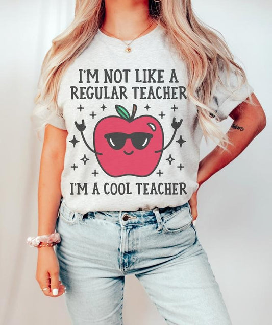 Cool Teacher T-Shirt Teaching Class Tshirt School Teach Tee Soft Print T-Shirt Comfy Oversized Tshirt Cozy Teacher Tee Sublimation Print T-Shirt Retro Teacher Tee Top Womenswear Comfortable Day Summer Streetwear Shortsleeve Dress Underwear