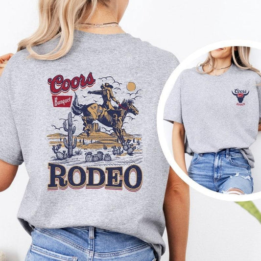 Coors Rodeo 90s Cowboy T-Shirt, Vintage 2000s Graphic Western Shirt, Retro Coors Tee, Rodeo Relaxed Adult Unisex Shirt, Wild West Gift Casual Comfort