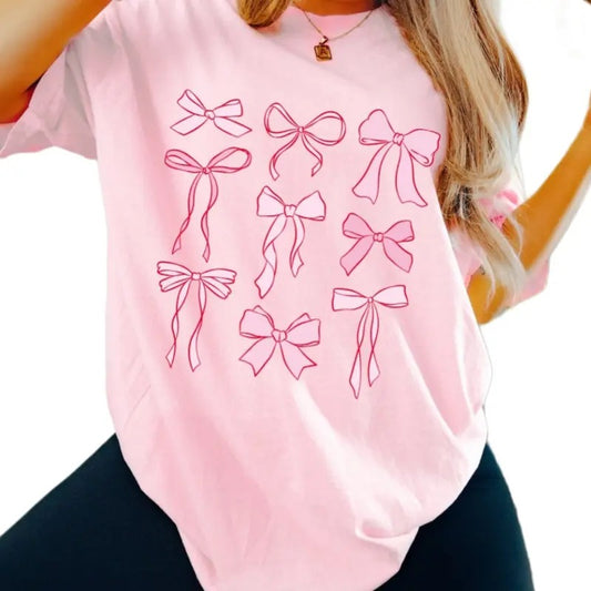 Coquette Bows Shirt, Pink Bow Shirt, Coquette Aesthetic, Soft Girl Era, Girlie Girl Shirt, Ribbon Shirt, Social Club Tee, Unisex T-Shirt, Gifts For Female Male, Short Sleeve Tee Shirt, Gifts For Birthday Fathers Day Christmas Anniversary Thanksgiving