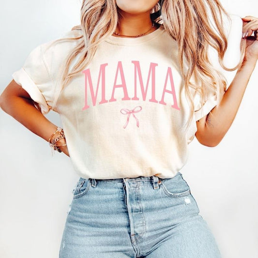 Coquette Mama Comfort Colors Shirt, Coquette Bow T-shirt for Mom, Mothers Day Gift, Girly Mama Outfit