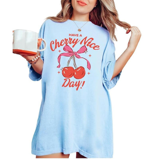 Coquette Shirt, Cherry Shirt, Soft Girl Era, Cherry Bow, Trendy T Shirt, Have A Cherry Nice Day, Retro Bow, Unisex T-Shirt, Gifts For Girls, Short Sleeve Tee Shirt, Gifts For Christmas Birthday Mothers Day Fit Top