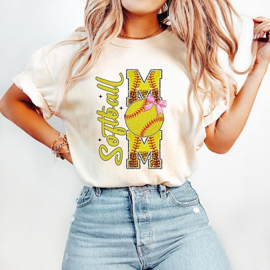 Coquette Softball Mom T-Shirt, Softball T-Shirt, Sports T-Shirt, Softball Mama T-Shirt, tshirt hot trend 2025