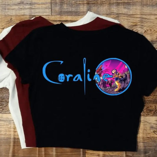Coraline Squid Crop Top Shirt, Halloween Crop Top Baby Tee, Spooky Coraline Movie Crop Top Shirt, Coraline Doll Gift Idea