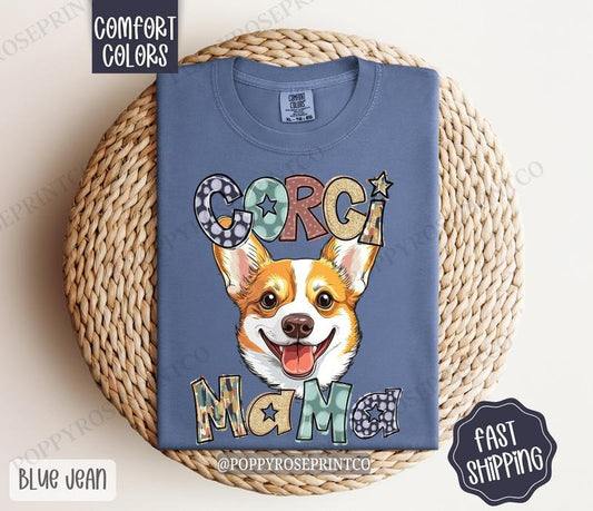 Corgi Mama Comfort Colors, Dog Mom Tee, Cute Mama Women's Tshirt