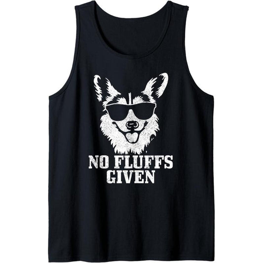 Corgi No Fluffs Given Dog Mom Dad Funny Corgi Tank Top MADE IN USA
