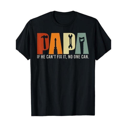 Cotton Crew Neck T-Shirt with Handyman Tool Print for Men - Short Sleeve, Regular Fit, All-Season Casual Wear, Digital Heat Transfer, 180gsm made in usa