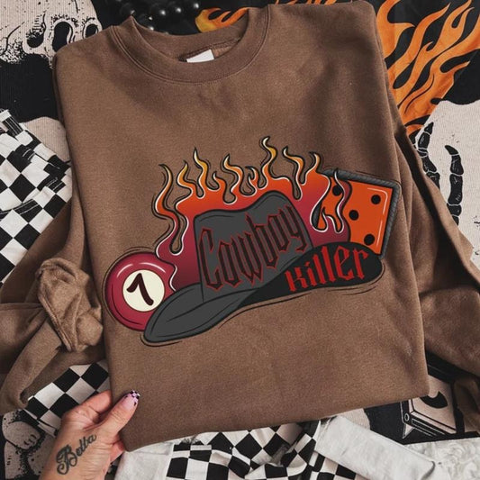 Cowboy Kller Crew sweatshirt, graphic tees women, western outfits women, western tops clothing, rodeo cowgirl outfits women, country concert outfits, shirt, sweatshirt, hoodie