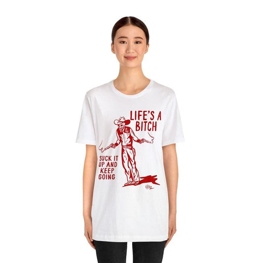 Cowboy Life El Ray Art Unisex Jersey Short Sleeve Tee, Vintage Cowgirl Shirt, Vintage Western Fashion, Women Trendy Shirt, Unisex T-Shirt, Short Sleeve Tee Shirt, Cool Gifts For Women, Gifts For Birthday