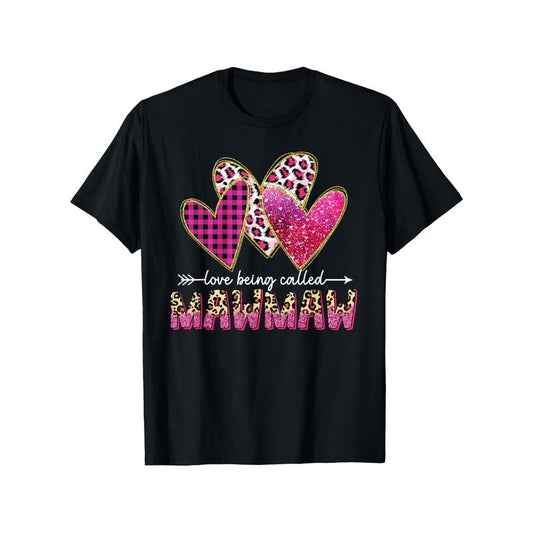 [Cozy Comfort] Love Being Called Mawmaw" Grandma T-Shirt - 100% Cotton, Soft & Breathable, Black with Heart Design, Perfect Gift for Mother's Day & Valentine's, Sizes S-XXXL, Everyday Clothing|Affectionate Graphic Tee|100% Cotton Shirt made in usa