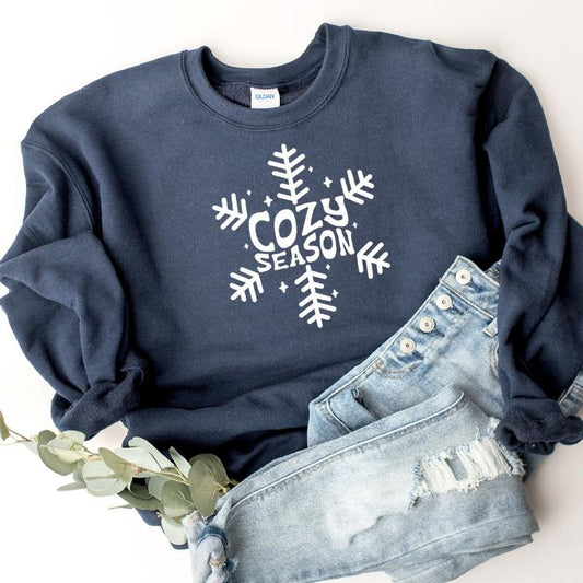 Cozy Season Sweatshirt Oversized Comfy Sweater Cozy Season Sweater Comfy Season Sweatshirt Snowflake Soft Sweater Oversized Fit Sweatshirt Casual Comfortable Casual Comfortable Winter Womenswear Hoodie Love Tops Lady Crewneck Underwear Pullover