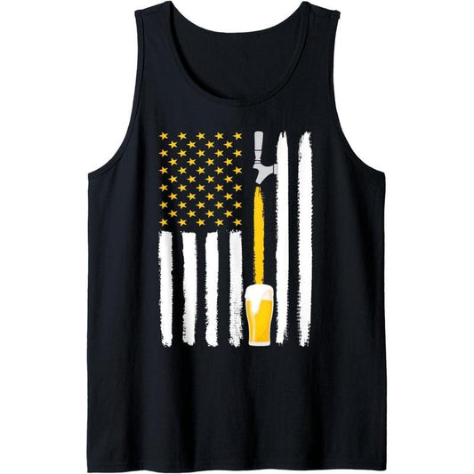 Craft Beer American Flag USA 4th July Brewery Tank Top