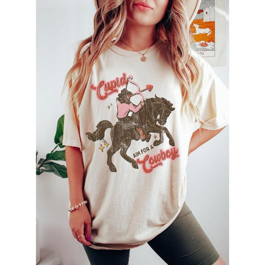 Cupid Aim For A Cowboy Vintage Comfort Colors Tshirt