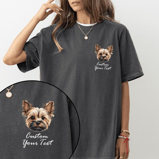 Custom Dog Face Comfort Colors Shirt, Personalized Pet Graphic Tee, Name Custom Dog Unhinged Tees, Dog Lover Shirt, Gifts for Dog Owners