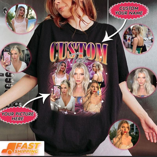 Custom girlfriend t-shirts, girlfriend face shirts, custom photo vintage shirts, your own custom photo ideas, graphic husband and wife t-shirts For Women