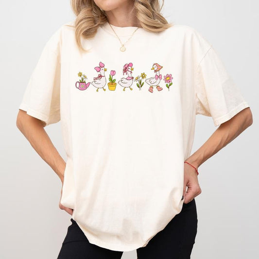 Cute Coquette Goose Comfort Colors Shirt, Silliest Goose On The Loose T-shirt, Silly Ducks Graphic Tee, Funny Meme Goose Clothing, Gift For Her