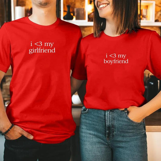 Cute Couple T-Shirt, I Love My Boyfriend Shirt, I Love My Girlfriend Tee, Funny Couple Gift, Girlfriend Gifts, Boyfriend Gifts, Unisex Short Sleeve Top