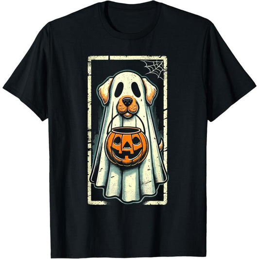 Cute Ghost Dog Men Women Kids Halloween Funny Ghost T-Shirt .made in usa