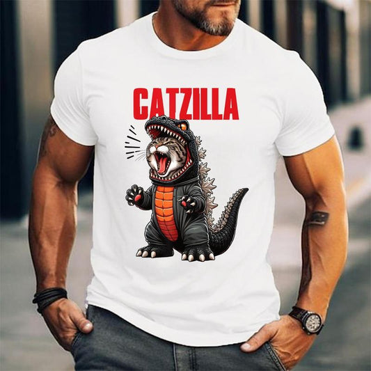 Cute Kitty Catzilla Shirt for Cat Moms & Dads Unisex T-Shirt, Cotton 100%, Top Trending Fashion