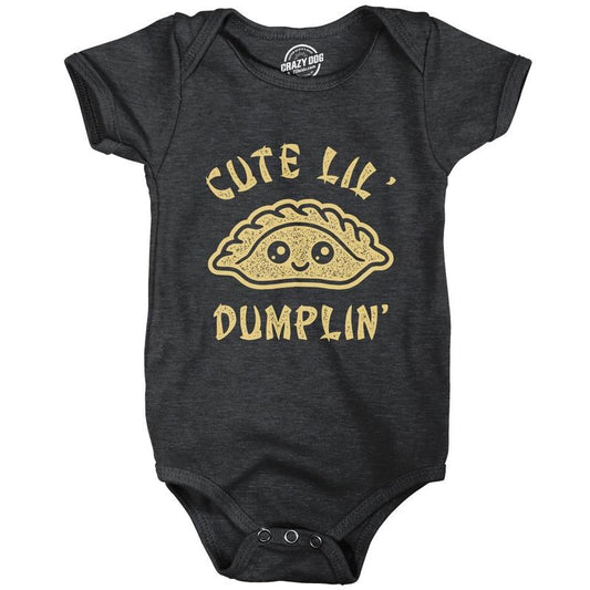 Cute Lil Dumplin Baby Bodysuit Funny Cute Infant Romper Graphic Novelty Jumper Funny Baby Onesies Sarcastic Onesie for Baby Funny Food Onesie Novelty Onesie Black