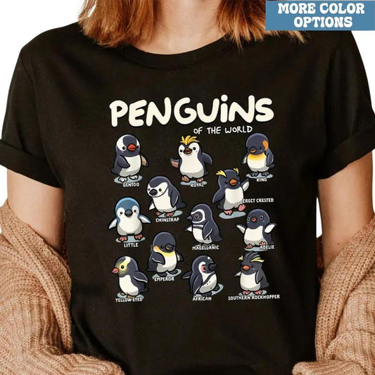 Cute Penguin Graphic Comfort Color T-Shirt, Adorable Animal Tee for Animal Lovers, Gift for Friends, Gift for Him, Gift for Her - Trending, Crew Neck, Top All size