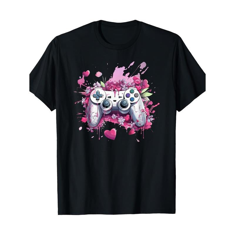 Cute gamer video game controller 100% cotton T-shirt Made in USA