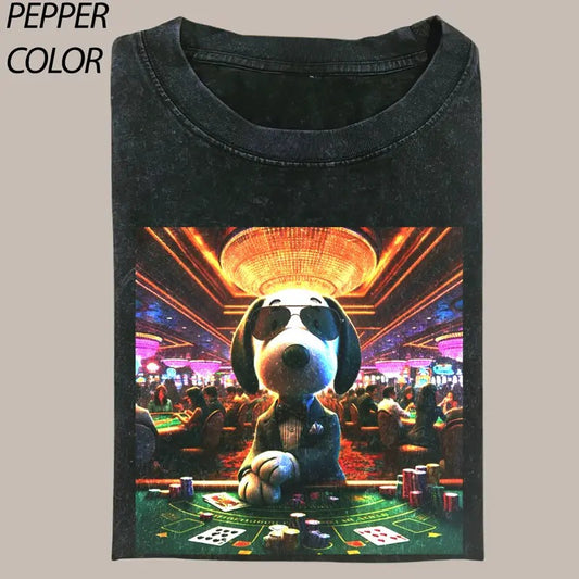 DEALER DOG Vintage Graphic Unisex T-shirt, Funny Poker Tee, Valentine's Day For Him, Valentine's Gift For Boyfriend Menswear Top