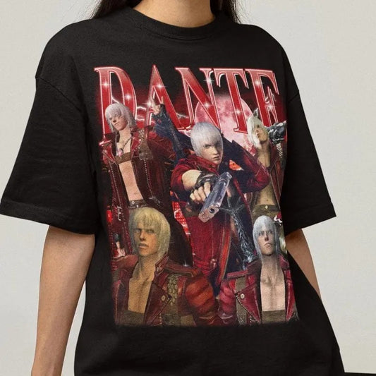 DMC Hunter Dante Gaming Retro Bootleg T-Shirt, Japanese Videogame Husbando Shirt, Game Shirt, Gift for Anime Fans