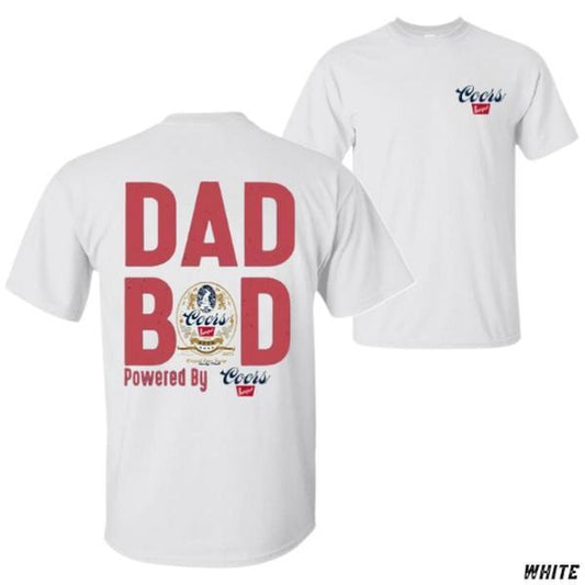 Dad Bod T-shirt - Funny Coors Beer Graphic For Chill Dads - Unisex Relaxed Fit Short Sleeve Machine Washable - Boyfriend Gift - Menswear