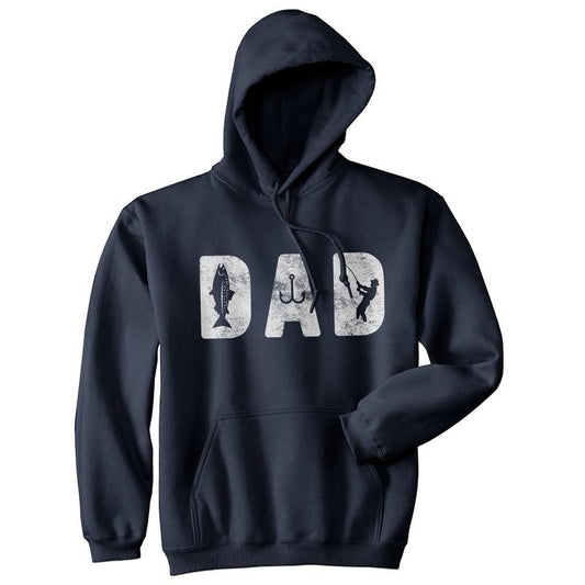 Dad Fishing Unisex Hoodie Funny Father's Day Fisherman Boating Graphic Novelty Hooded Sweatshirt Funny Hoodies Fishing Hoodie Funny Dad Joke Pullover Novelty Sweatshirt Navy - Dad