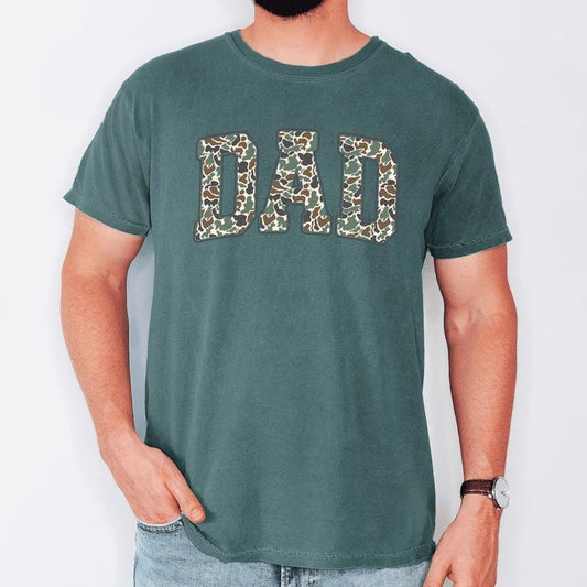 Dad, Camo, Classic, Camouflage, Father's Day, Boyfriend, Husband, Brother, Guy Gift, Old School, Comfort Colors T-Shirt, Comfort Colors Tshirt, Men's Tee