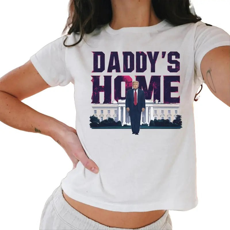Daddy'S Home Baby Tee, Trump 2024 Baby Tee, Republican Gift, Political Baby Tee Casual Comfort
