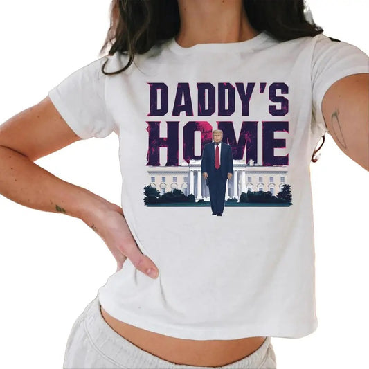 Daddy'S Home Baby Tee, Trump 2024 Baby Tee, Republican Gift, Political Baby Tee Casual Comfort