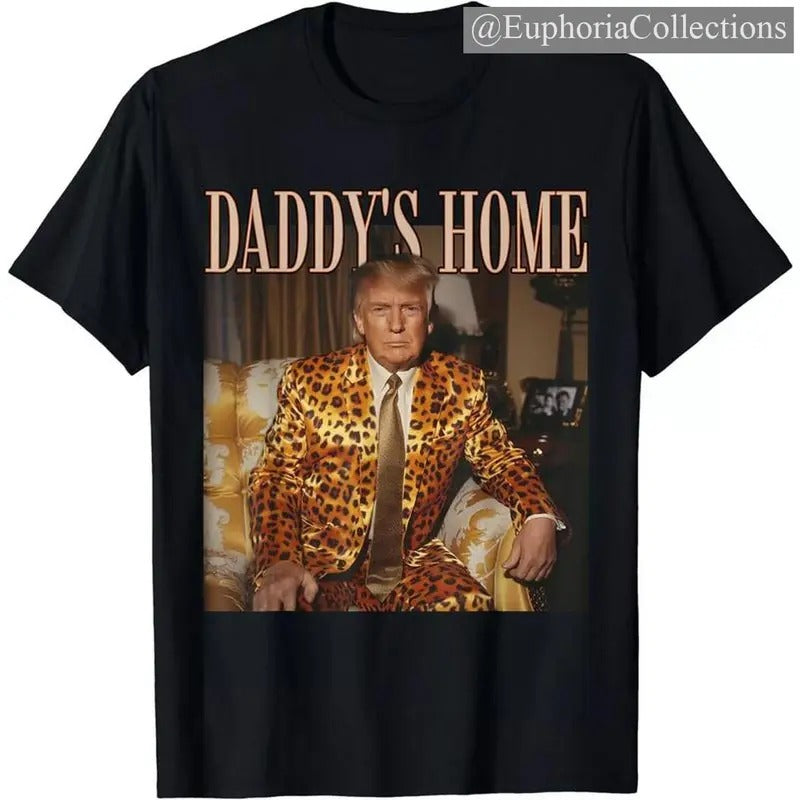 Daddy's Home #Trump Shirt, #Donald.Trump 2024 Leopard Funny MAGA T-shirt , Retro Chic Tee