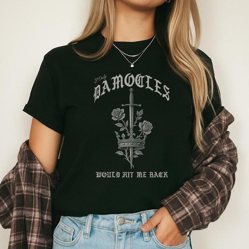 Damocles Vessel Gothic T Shirt, Metal Music Apparel, Unisex Tee Gift, Gift For Music Lover, Unisex Short Sleeve Tee