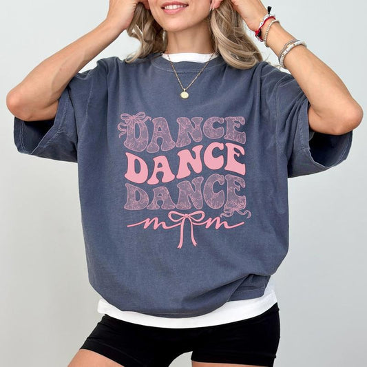 Dance Mom Comfort Colors Shirt, Mom  Lace Bow T-shirt, Mothers Day Graphic Tee, Girl Mama Apparel Outfits, Gift for Mom, Girl Mom, Gift For Wife