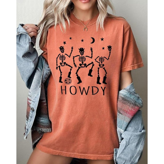 Dancing Skeletons, Howdy, Spooky, Ghost, Witch, Skull, Aesthetic, Meme, Halloween, Costume, Tshirt, Women's, Comfort Colors Tee, Spooky, Tshirt, Witch, Pumpkin, Ghost, Skeleton