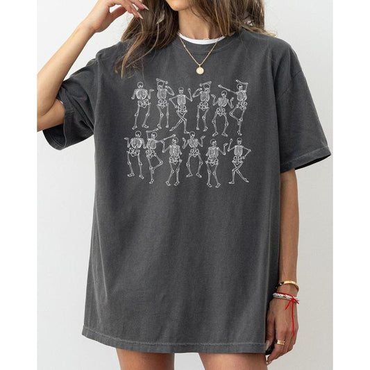 Dancing Skeletons, Witch, Skull, Funny, Spooky, Aesthetic, Meme, Halloween, Costume, Tshirt, Women's, Comfort Colors Tee, Spooky, Tshirt, Witch, Pumpkin, Ghost, Skeleton
