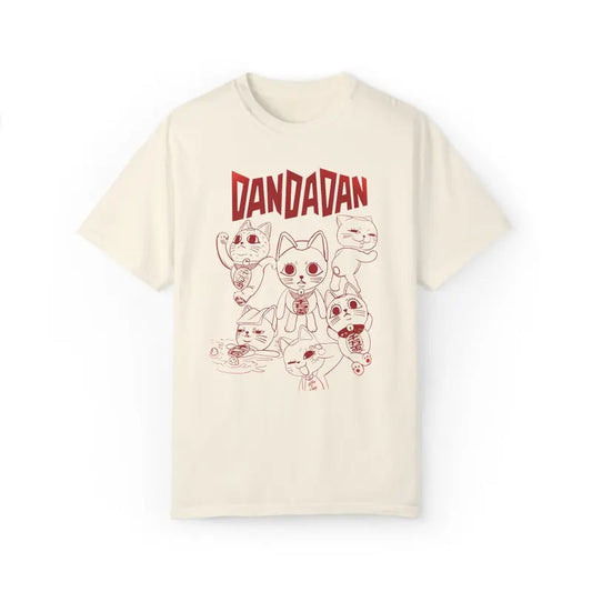 Dandadan Cat Anime Cute Funny Manga T-Shirt, Turbo Granny Kawaii Graphic Shirt, Humorous Gift for Anime Fans