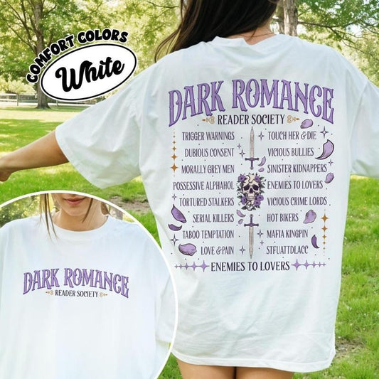Dark Romance Reader Society Comfort Colors Shirt, Enemies To Lover T Shirt, Dark Romance World Tour Tee, Gift For Book Lover Oversized Top