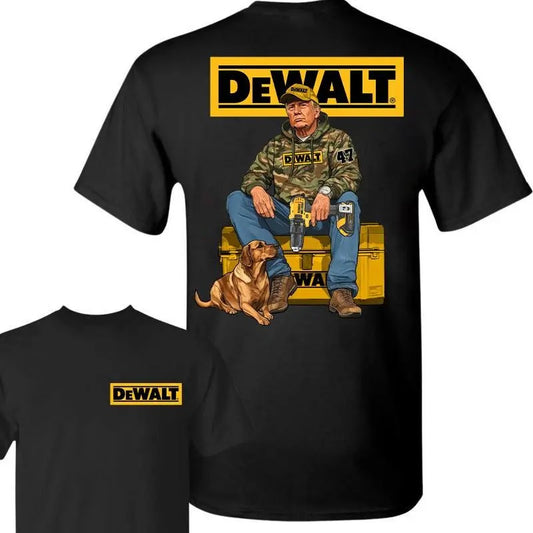 DeWallt Trump Camo Unisex Cotton T-shirt, Brushless Cordless Impact Driver Dog Hunting Tee, Trump With Local Boy Shirt, Trump Won 2024 Tee, Full Size
