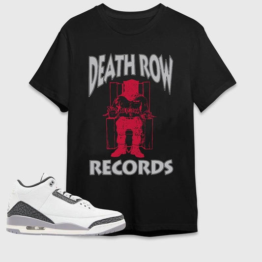 DeathRow Records 2, 3 Cement Grey Unisex Shirt, Shirt To Match Sneaker, Hiphop Rap Tee Cotton Menswear Top