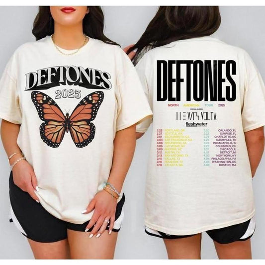 Deftones 2025 T Shirt, Deftones North American Tour 2025 Shirt , Deftones Merch, Concert 2025 Tee, Unisex Short Sleeve Tee