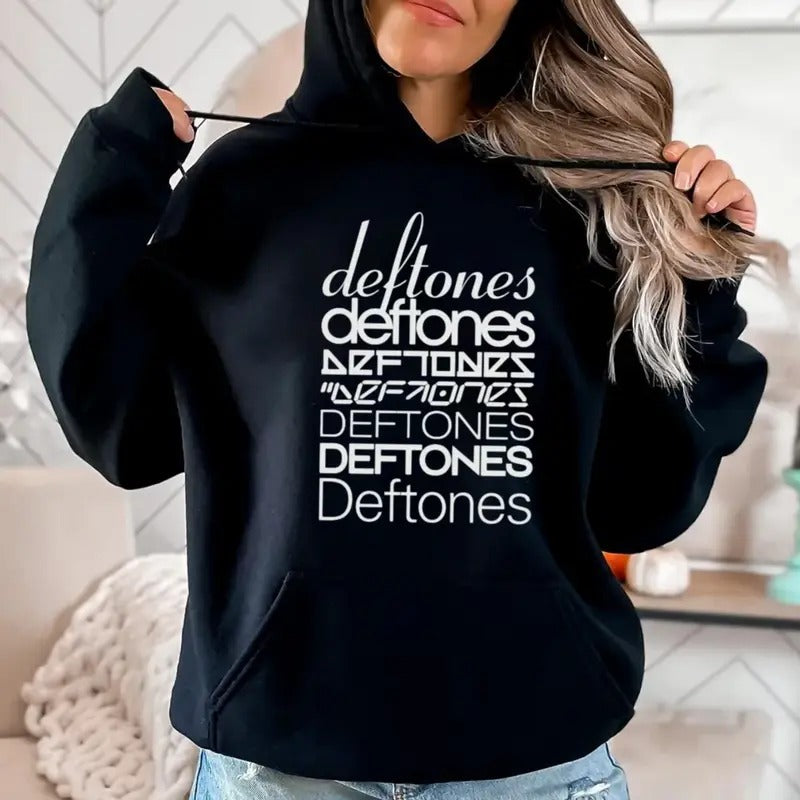 Deftoness Logo Inspired Hoodie, Heavy Metal Band Merch, Deftoness Shirt, Alternative Music, Unisex Long Sleeve Crewneck