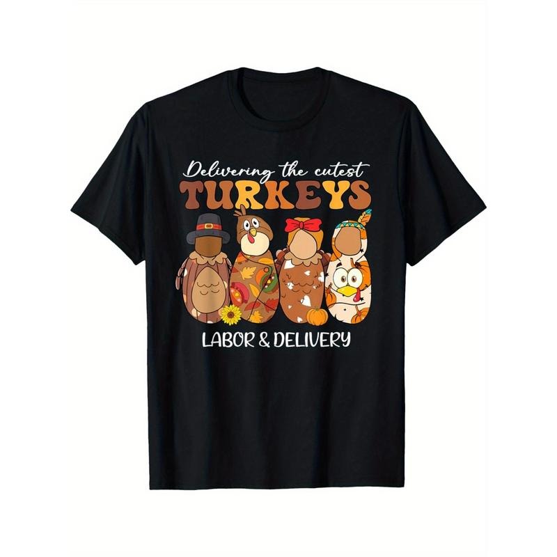 Delivering The Cutest Turkeys Labor & Delivery Thanksgiving men T-Shirt made in usa