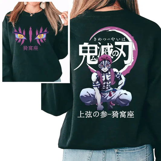 Demon Slayer Akaza Characters Tshirt Crewneck Hoodie Comfort Cotton