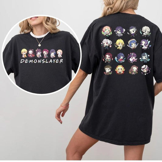 Demon Slayer Chibi Shirt, Demon Slayer Merch, Top Anime Sweatshirt, Anime Shirt, Classic Cotton, Kimetsu no Yaiba Tee