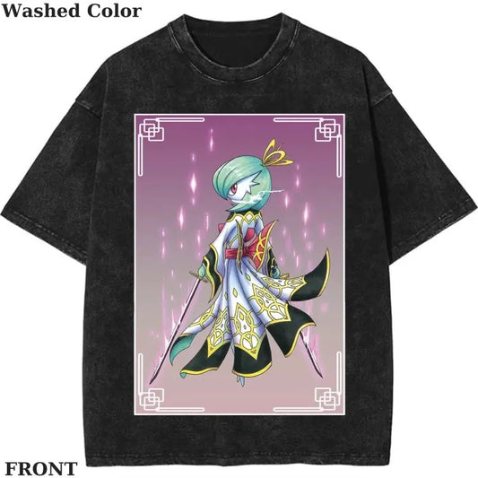 Demon Slayer Gardevoir x PokeSlayer T-shirt, Pokemon Graphic T-shirt, Anime T-shirt, Funny T-shirt, Vintage Graphic Tee, Womenswear Cotton Top
