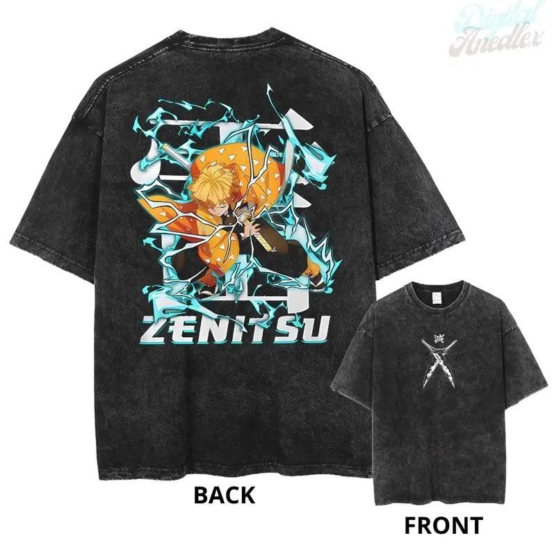 Demon Slayer Vintage Graphic Unisex T-Shirt, Anime Shirt, Agatsuma Zenitsu Tee Cotton Menswear